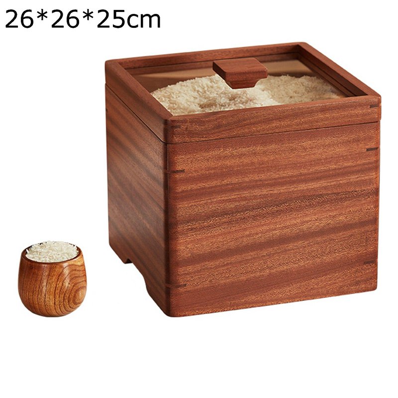 米櫃 天然木製 ライスストッカー 米びつ ライスディスペンサー 木製品 米容器 コンパクト 密閉容器 収納容器 横置き可 シリアル 米豆 湿気・酸化防止 キッチン収納 穀物収納 鮮度を保ち 米桶