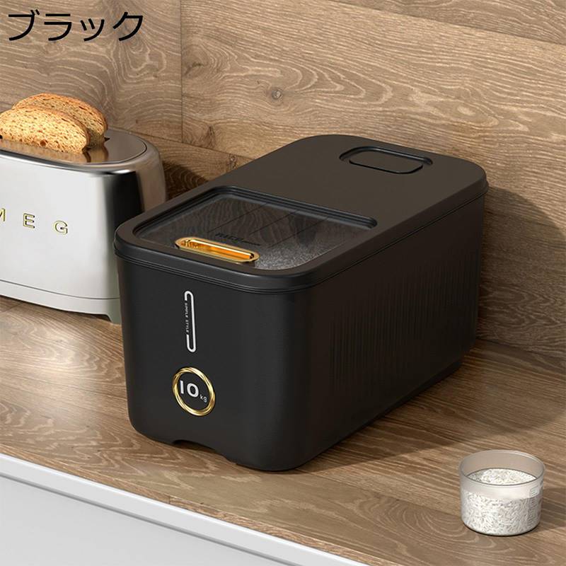 米櫃 ライスストッカー 米びつ ライスボックス 米桶 隙間 小型 食品保存容器 台所保存 クリア 透明可視化窓 ワンクリック 縦置き 玄米 無洗米 無洗米対応 虫除け ペットフード エサ入れ