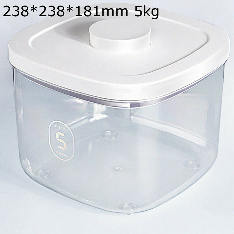 米櫃 米びつ 透明容器 ライスボックス 穀物収納 省スペース ワンタッチ開閉 真空 密閉容器 収納容器 透..