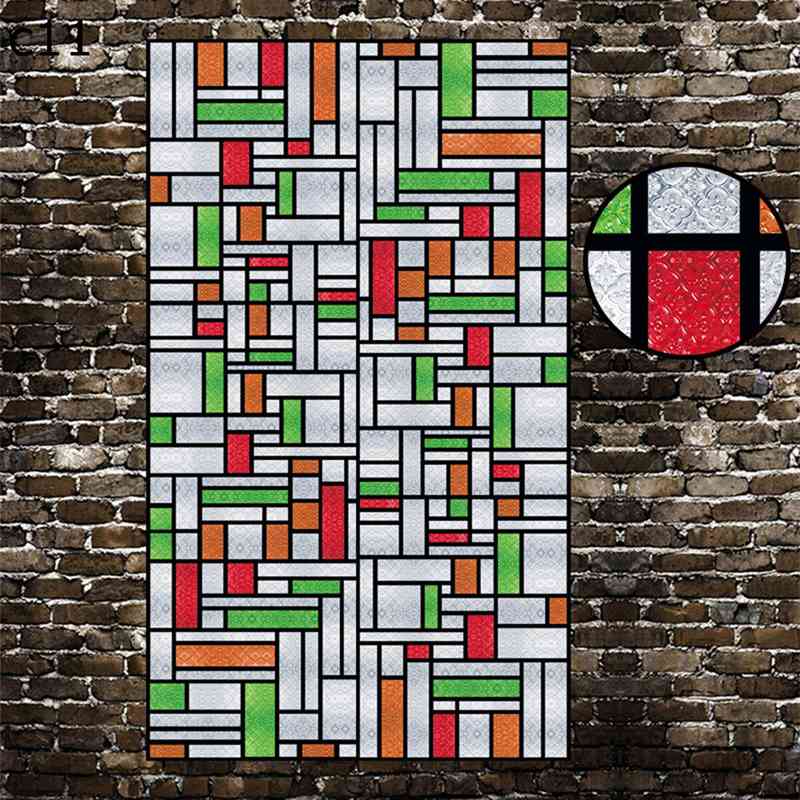 窓フィルム 教会のステンドグラス 教会様式 建築建物ガラスフィルム ウィンドウフィルム 窓 目隠し ガラス 断熱 シート 外から見えない窓フィルム 剥がせる 水で接着 寝室 お風呂