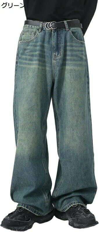 ジーンズ メンズ ジーパン デニムパンツ カップル レトロ ワイドデニム ストレートジーンズ 耐摩耗性 韓国風 おしゃれ ウォッシュ加工 気持ちいい カジュアル ロングパンツ 普段着 散? オールシーズン 男女兼用