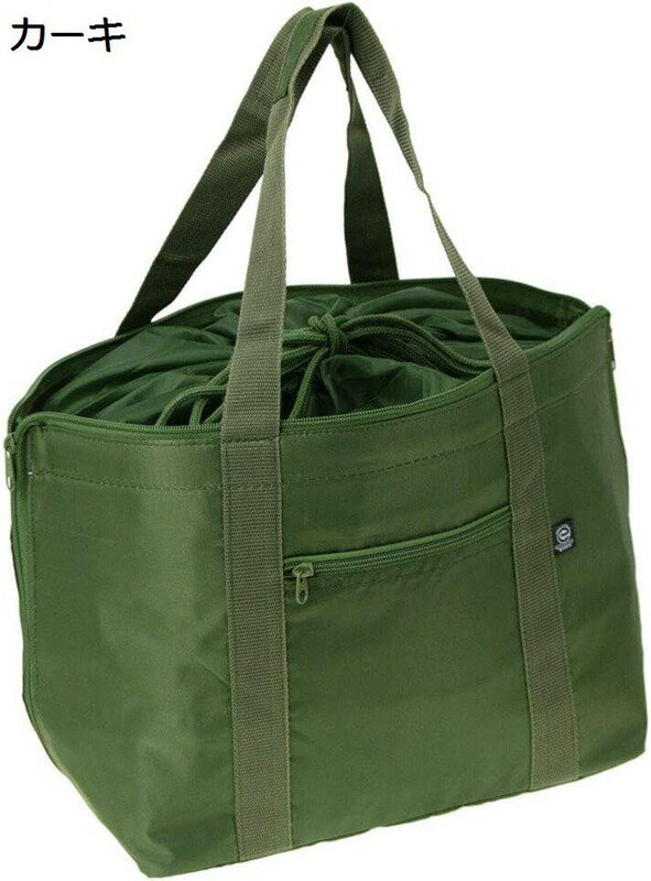 レジカゴバッグ 保冷保温機能付レジカゴバッグ【サイドファスナー+巾着】 防水素材 厚手 買い物バッグ おしゃれ ポケットサイズ メンズ レディース