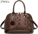 レディース ハンドバッグ パイソン柄 シボ加工 ショルダーバッグ 2way 肩掛けバッグ 手提げ 安定性 人気 斜め掛けバッグ デート マチ幅広 自立 人気 機...