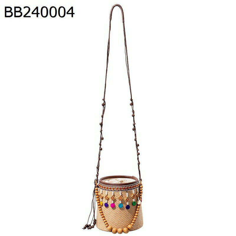 編みバッグ 円筒 カゴバッグ ストロー ショルダーバッグ エスニック 巾着 ワンハンドルバッグ 夏用 草編みバッグ レディース 花火大会 INS 夏祭り リゾート感 大容量 スマホ/財布/小物収納 可愛い レジャー