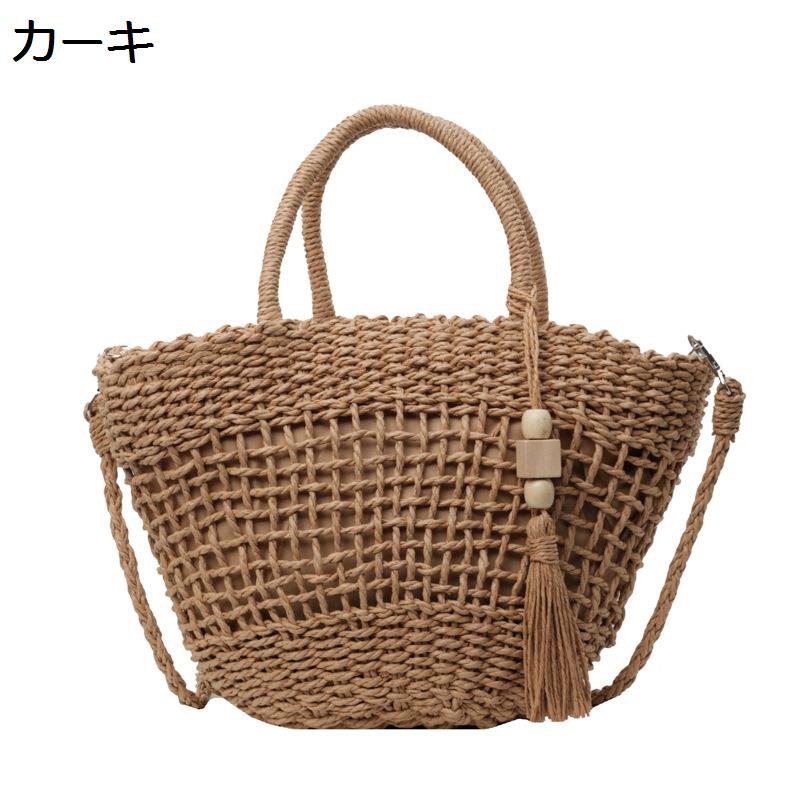 ハンドバッグ 肩掛け カゴバッグ 巾着 ペーパー素材 レディース 可愛い サマーバッグ 2way 旅行用 和装 アウトドア シンプル お祭り 出掛け リゾートバッグ ギフト 収納簡単 小銭 鍵 小物入れ 便利