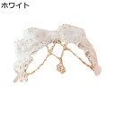 カチューシャ 雪の花 髪飾り ヘッドドレス KC ロリータ Lolita リボン 白 ホワイト クリスタル 水晶 刺繍 大きいリボン ビーズ 姫系 少女 かわいい お嬢さん 華麗 レディース 萌え系 超キュート お人形
