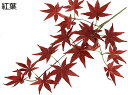 もみじ 3本入 造花 紅葉 枝分かれ 撮影小道具 フェイクリーフ 人工植物 ディスプレイ 展示 装飾 インテリア (紅葉)