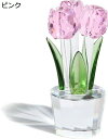 ピンククリスタルの花 チューリップ K9 クリスタル ガラスフラワー 置物 クリスタル装飾コレクション クリスタル 花 ブーケ オーナメント チューリップギフト...