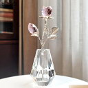 クリスタル 造花 フラワー お花置物 水晶 オーナメント ガラス 枯れない花 女性 装飾品 サンキャッチャー 透明 きらきら インテリア 部屋飾り 母の日 誕生...