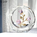 水晶造花 薔薇 円形 インテリア 置物 開運 K9 クリスタルフラワー クリスタル 透明花 ガラスフラワー 部屋飾り かわいい 風水グッズ 枯れない花 母の日 ...