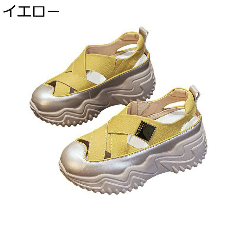 yellow プラットフォームサンダル　Lサイズ yellow プラットフォームサンダル Lサイズ 4色展開
