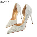 パンプス ハイヒール レディース 大きいサイズ 9.5cm細ヒール 欧米風 おしゃれ 美脚 スパンコール キラキラ ビジネス カジュアル 素足 お祭り 花火大会 婦人靴