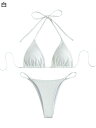 ビキニ 水着 レディース 2点set 三角ビキニ セクシー ホルターネック ブラジリアン バスト盛れる ビーチウェア スイムウェア Tバック フェミニン シンプル 純色 欧米風 海水浴 温泉 水泳