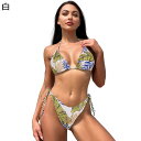 ビキニ 水着 レディース 2点set 三角ビキニ セクシー ブラジルカット ホルターネック バスト盛れる ビーチウェア スイムウェア 胸パッド 女性らしい ぽっちゃり 純色 海 温泉浴 海外旅行