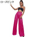 スパンコール ワイドパンツ レディース ガウチョパンツ S-5XL ロング丈 ドレープ キラキラ ダンスウェア 大きいサイズ ゆったり きれいめ カジュアル 夏...