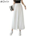 ワイドパンツ ガウチョパンツシフォン レディース 9分丈 キュロットパンツ ゆったり ウエストゴム 吸汗速乾 通気性 おしゃれ 韓国風 ハーフパンツ 美脚 脚長...