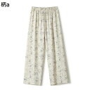 花柄 バギーパンツ 涼しい 薄手 レディース ワイドパンツ ドレープ ボトムス 薄 ロング丈 ゆったり ウエストゴム 吸汗速乾 通気性 カジュアル 夏 快適 おしゃれ 体型カバー 蒸れにくい