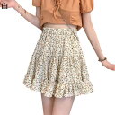 キュロットパンツ デージー柄 スカート風 シフォン 花柄 可愛い フリル aライン 短パン レディース ショットパンツ ワイド 通気 夏 ハーフパンツ ハイウエスト ひんやり 涼しい 吸汗 速乾