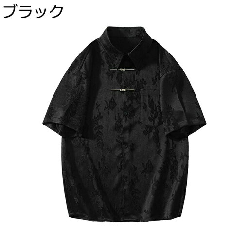 メンズ チャイナシャツ 半袖 漢服 伝統服 結び釦シャツ 大きいサイズ 上着 カンフー衣装 チャイナ風 唐装 春夏 開襟シャツ 通気性 汗染み防止 吸水速乾 男性用 普段着 お出掛け 練習用