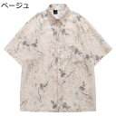 半袖シャツ 蝶柄 フリンジ加工 中国風シャツ ヒップホップ カジュアルシャツ メンズ 夏服 チャイナシャツ 5分袖 春夏着 レトロ ユニセックス 薄い リラック...