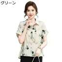 シニアファッション ブラウス シフォン 総柄 半袖 セットアップ 婦人服 中高年 レディース カットソー 透け感 イージーパンツ 9分丈 綿麻 ゆったり 薄手 通気性 お出かけ リゾート 敬老の日 春夏秋