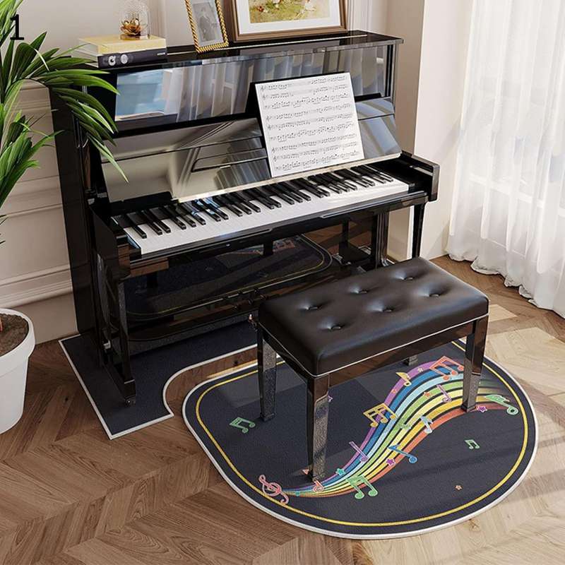 電子ピアノ 専用マット 防音対策マット ピアノ鍵柄 モダン 異型 チェア/フロアマット 振動吸収マット ..