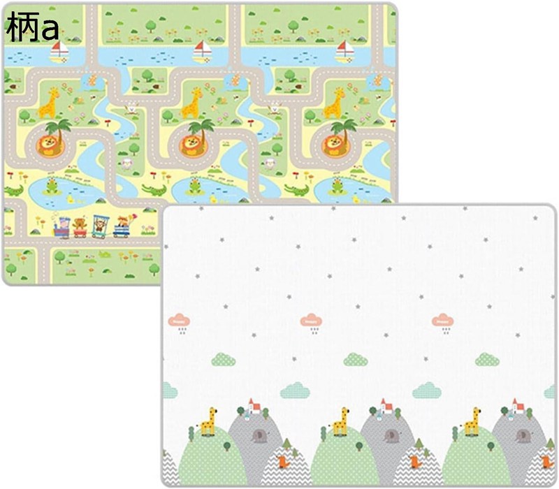 プレイマット 遊びマット リバーシブル ベビーマット 折りたたみ 撥水 防小便 アルファベット柄 知育玩..