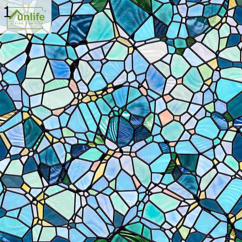 窓ガラスフィルム ステンドグラス 幅30/45cm 長さ2M巻 窓用 フィルム ガラス断熱シート 紫外線対策 水..