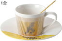 コーヒーカップ ソーサー&匙 めっき調 ティーセット セラミック 1客セット 食器 コーヒーマグ ドリンクカップ モダン プレゼント 母の日 お誕生日 ティー ...