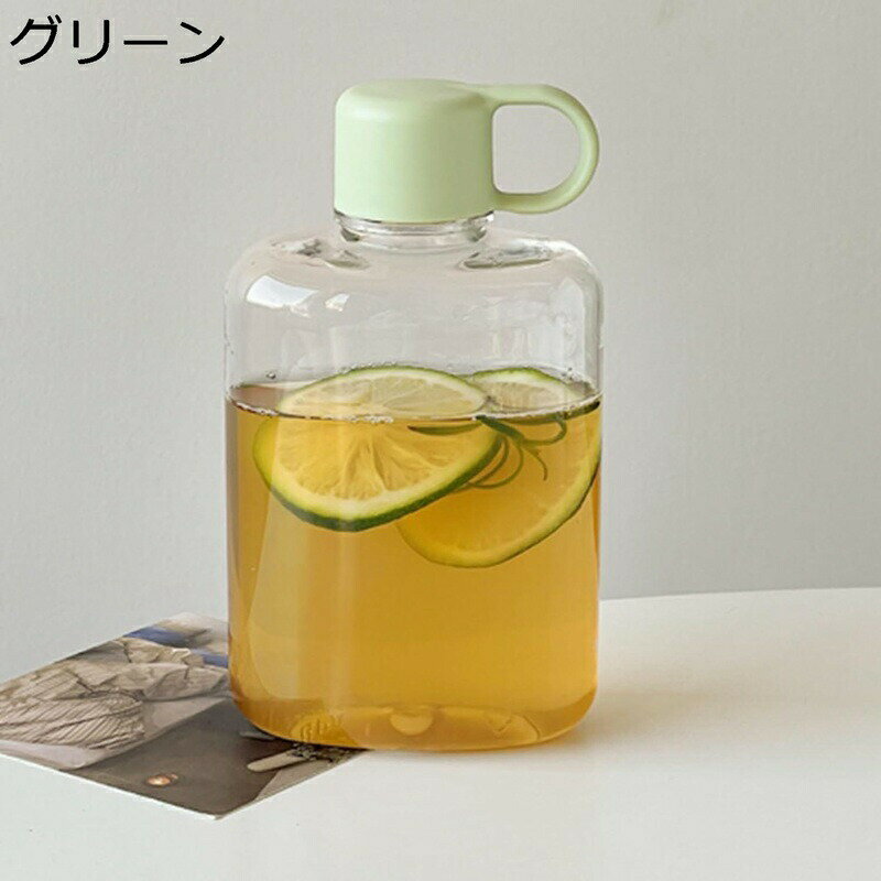 ボトル 360ml Tritan 目盛り 水筒 ウォーターボトル 500ml BPAフリー 透明カップ キャリーハンドル付き プラスチックボトル カップ オシャレ ユニセックス 仕事 学校 サイクリング用 キャンプ ジョギング