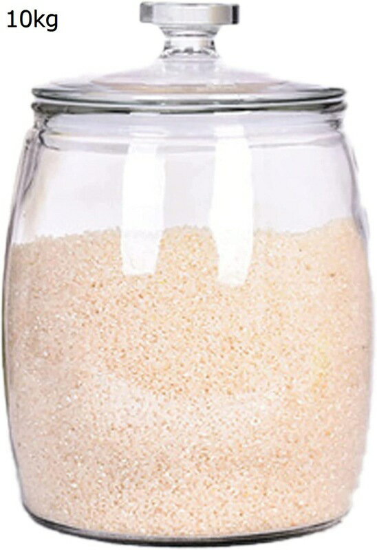 米びつ ガラス瓶 保存容器 米櫃 密閉容器 こめびつ おしゃれ 大容量 多機能 コーヒー豆 小麦粉 駄菓子 防虫 防湿 米入れ ライスストッカー 冷蔵庫 清潔便利 蓋付き瓶 シンプル 砂糖 キッチン収納 家庭用