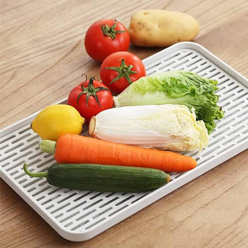 水切りトレー 水切りマット 水切りプレート 水切りラック 排水トレイ 食器皿の水切り台 無臭 抗菌 食器乾燥 水洗いやすい 使いやすい スリム ホワイト プラスチック キッチン 茶器シンク周り用品 流れ所 コップ