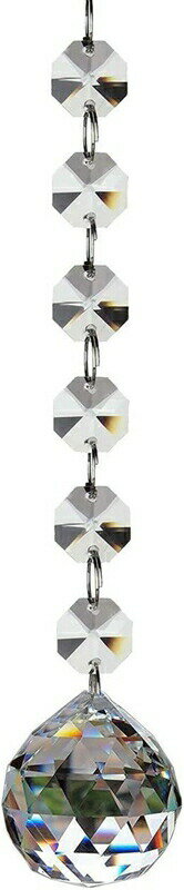 2本　幸運サンキャッチャーペンダント　クリアクリスタルガラスボール 入り口/窓/玄関/車内飾り　風水物　 (30mm)