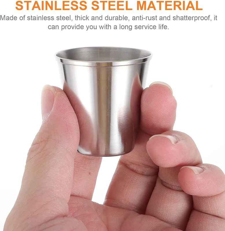 12個 カップ ステンレス鋼 デミタスカップ ウイスキーカップ スキットル 保温 保冷 30ml アウトドア キャンプ用