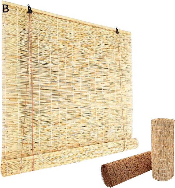 自然の葦すだれ 日よけ防止 天津すだれ 窓目隠し 竹簾 幅74 88 96 176cm 長さ70 90 110 112 145 150 ロールスクリーン : (色 遮光 窓すだれ サイズ 180 220cm 半透明 和風