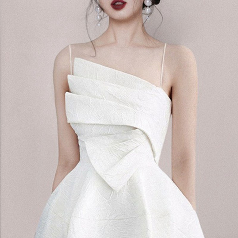 ミニワンピース パーティードレス ビスチェ レディース 白 結婚式 キャミソール ホワイト Aライン 無地 キャミソール ノースリーブ ふわふわ感 かわいい 春夏服 セクシー ミニスカート 二次会 デート 披露宴