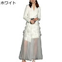 パーティードレス シャツワンピース ティアードワンピース レディース 結婚式 長袖 ショールカラー 透け感 透視 春夏 スリット スーツドレス ビジネス 欧米風...