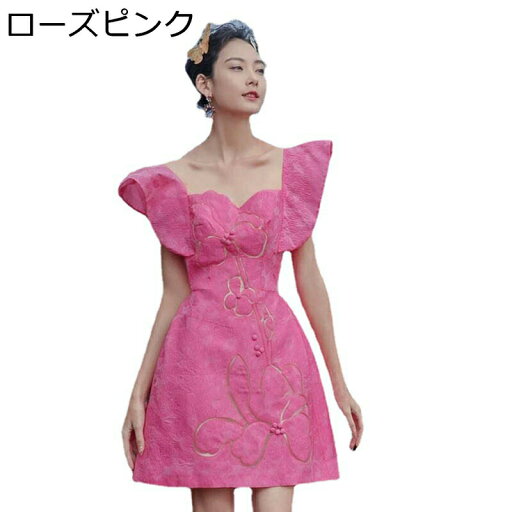 ミニワンピース パーティードレス 無袖 ノースリーブ レディース ピンク フリル袖 花刺繍 キャミソール Aライン 無地 ふわふわ感 かわいい 春夏服 セクシー ミニスカート 二次会 デート 披露宴 ミニワンピース パーティードレス 無袖 ノースリーブ レディース ピンク フリル袖 花刺繍 キャミソール Aライン 無地 ふわふわ感 かわいい 春夏服 セクシー ミニスカート 二次会 デート 披露宴