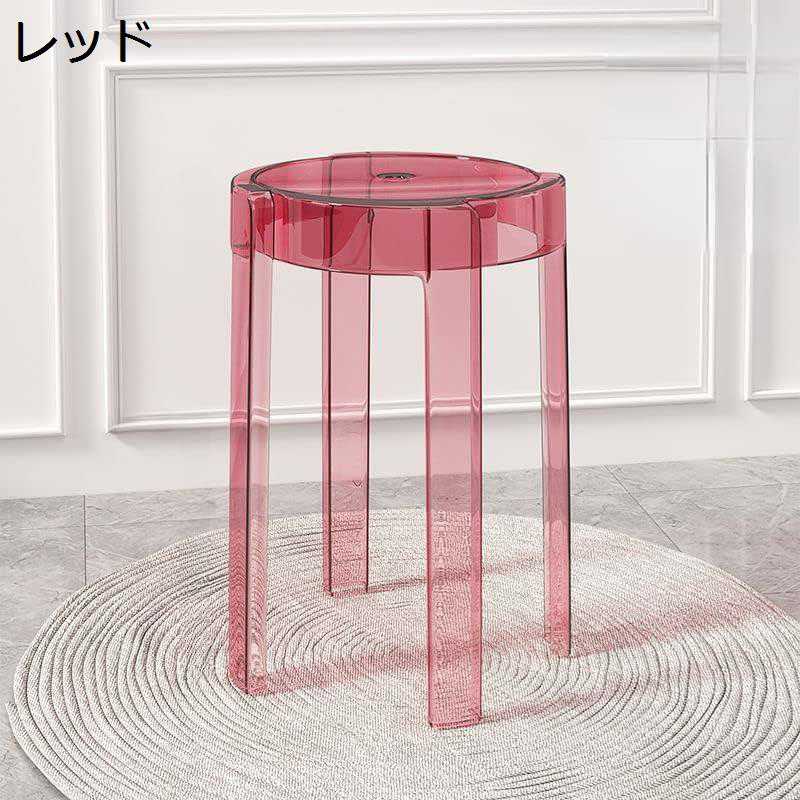 トランスペアレントスタッキングチェア スタッキングスツール 屋台イス 椅子 折りたたみチェア スツー..