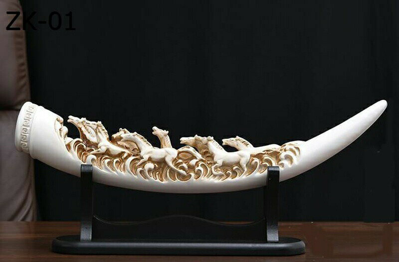 象牙風オブジェ　作家物絵画付き 象牙風オブジェ 作家物絵画付き 象牙風オブジェ 作家物絵画付き