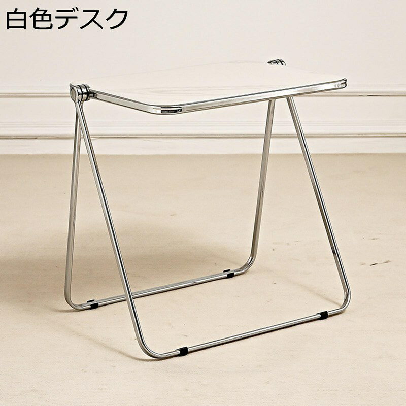 クリアチェア パイプ椅子 デスクチェア 背もたれ付き 透明イス スタッキングチェア スケルトン ダイニ..