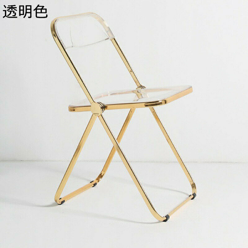 クリア 折り畳みチェア オフィスチェア パイプイス 透明椅子 ミーティングチェア 背付き テーブル付き ..