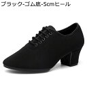 ダンスシューズ レディース 女性用 モダンダンス 社交ダンスシューズ 5cmハイヒール カンバス ラテンシューズ ダンス ステージ ダンス靴 ジャズシューズ 練習用 舞台(4)