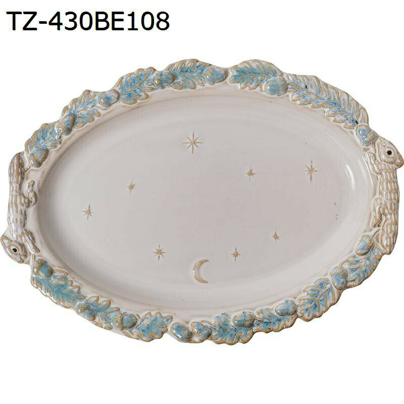 日式ins古家用陶瓷沙拉皿早餐皿牛排皿餐皿 物森林餐具