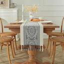 テーブルランナー タッセル付き 幾何柄 民族柄 エスニック 北欧風テーブルランナー センターテーブル お誕生日 ヴィンテージ モダン 装飾品 新年 飾り物 店舗...