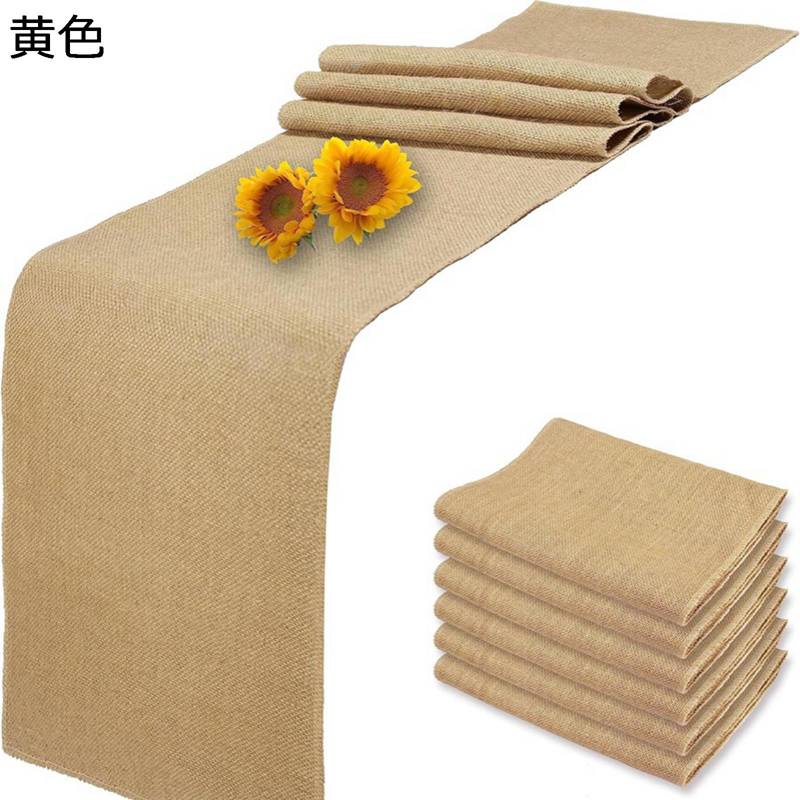 テーブルランナー ジュート 黄麻布テーブルランナー ウェディングテーブルランナー ジュートテーブルラ..
