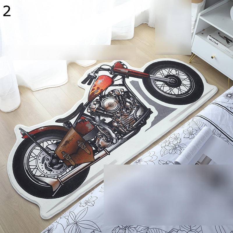 絨毯 バイク オートバイ 面白い ラグマット カーペット不規則 インテリア かっこいい インテリア ベッ..