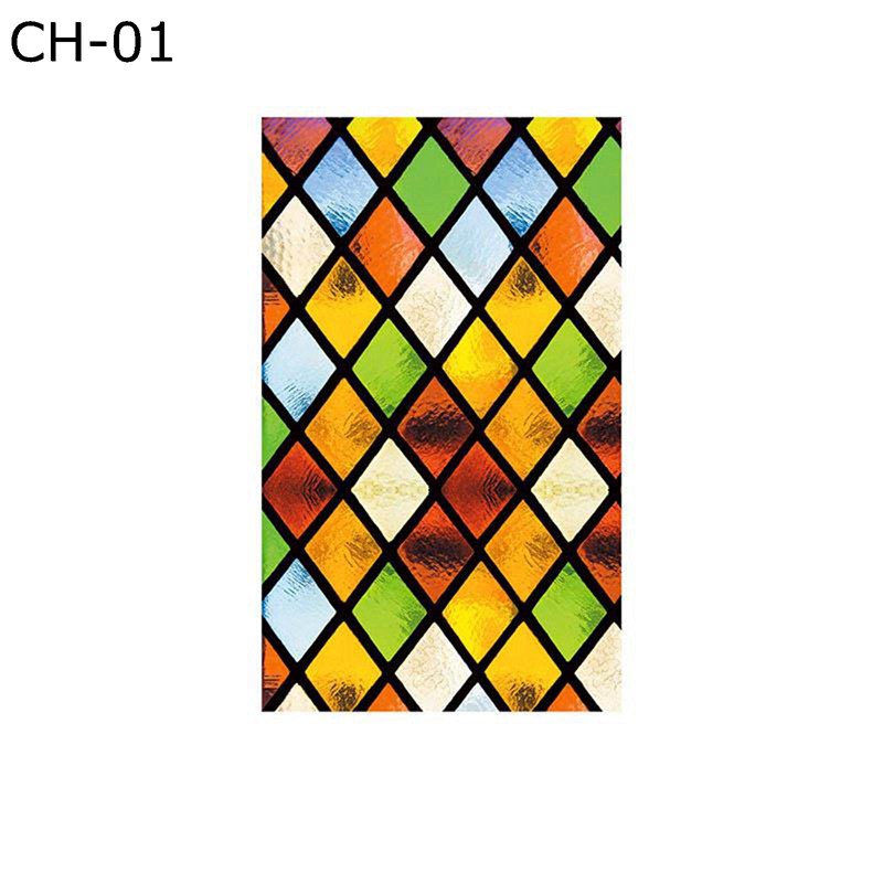 ステンドグラス ガラスフィルム 目隠しシート スモークフィルム プライバシー保護 教会 欧米風 水だけ..