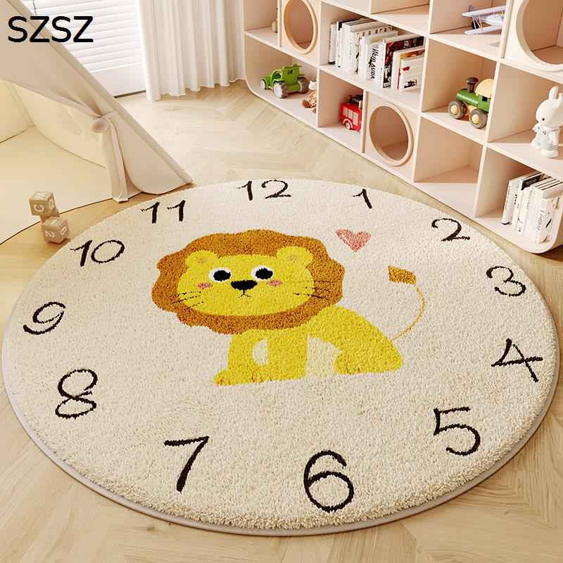 子供部屋 チェアマット デスクカーペット 大判 足元 カーペット 絨毯 床保護 可愛い 円形マット 凹みキズ・パッド対応 ゲーミングチェアマット 吸音 幼稚園 子供テント用 在宅勤務 フローリング