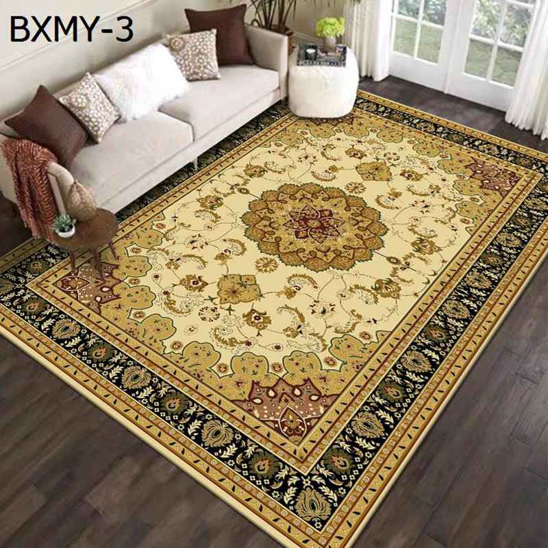 フロアマット 敷物 大判 カーペット 洋風 エスニック系 花柄 レトロ 洋室 ホテル ボヘミアン インテリア 店舗用 ずれない 防ダニ 防臭 触さよい 踏み心地良い 厚い 耐磨耗 遮音性 リビング